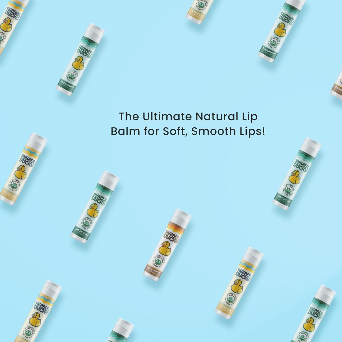 Rubber Ducky Sunscreen - Organic Lip Balm for Women, All Natural Lip Balm Stick with Vitamin E - Moisturizing & Hydrating Lip Balm for Dry Lips - Untinted and Non-Toxic Lip Care - Vanilla, 3 Pack