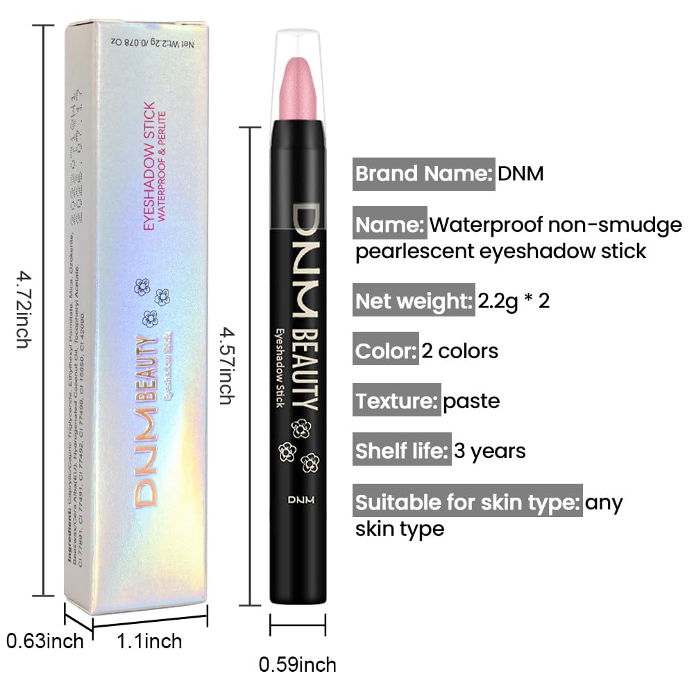 Kaely 2Pcs Cream Eyeshadow Sticks Set for Eyes Waterproof,Blue Shimmer & Red Shimmer Matte Eye shadow Stick Pencil Pen Bulk sombras en crema para ojos 32+35