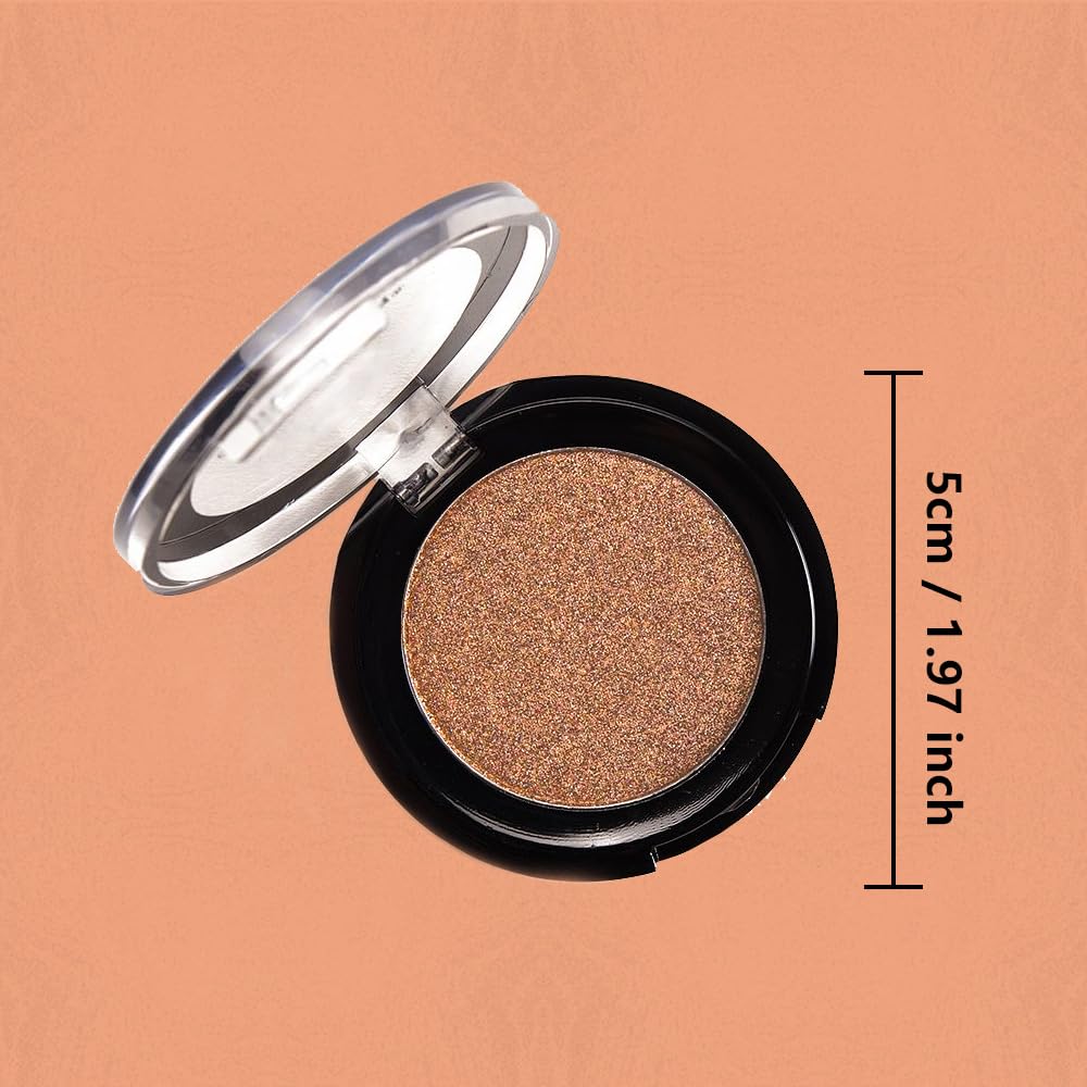 Monochrome Powder Eyeshadow Palette Makeup,Dark Brown Natural Neutral Single Shimmer Eye Shadow for Older Women,Buildable Sparkly Eye Finish,Long Lasting Naturing-Looking