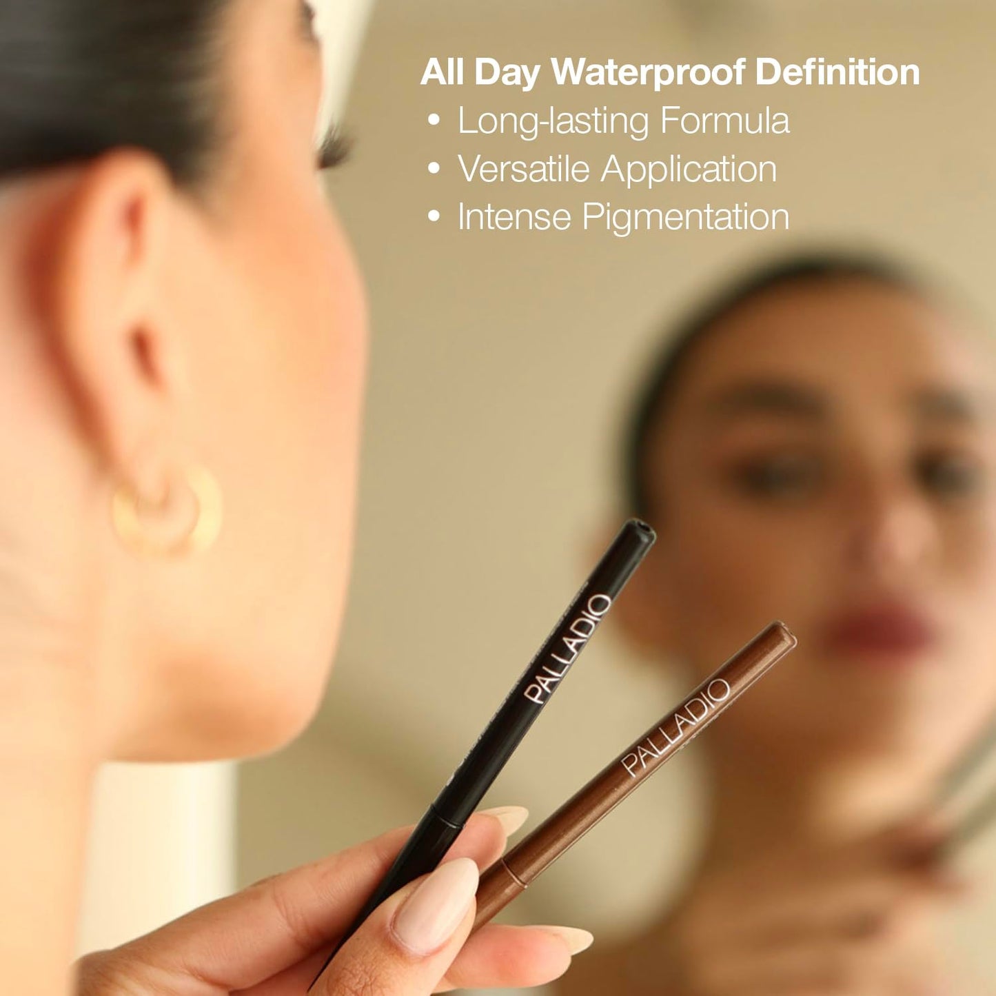 Palladio Retractable Waterproof Eyeliner, Eggplant, Creamy, Slip Twist Up Pencil Eye Liner, Smudge Proof Long Lasting Application, No Sharpener Required