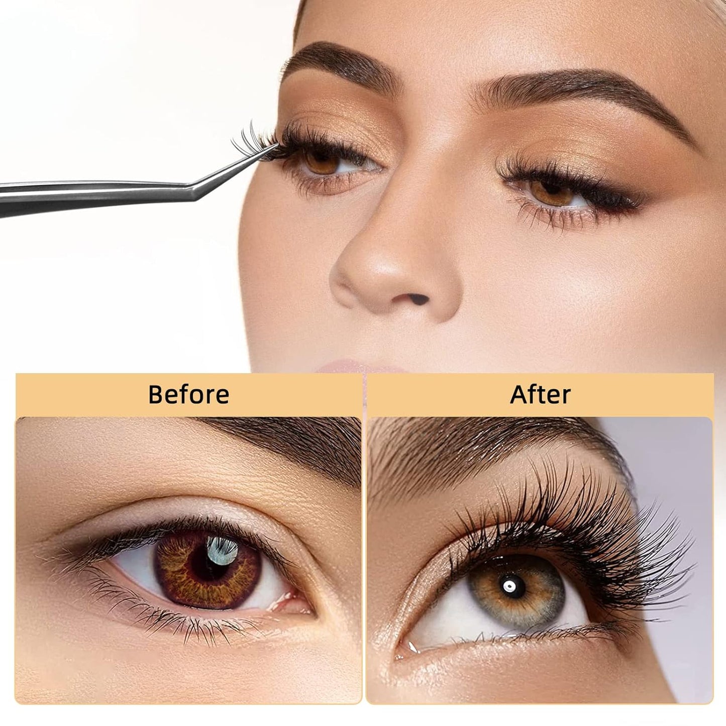 QUEWEL Cluster Lashes 240Pcs Individual Lashes 10D 0.10C Curl 14mm Knot-Free Lash Extensions Clusters Lashes Soft&Natural False Eyelashes Individual DIY Eyelash Extension at Home(10D 0.10C 14)