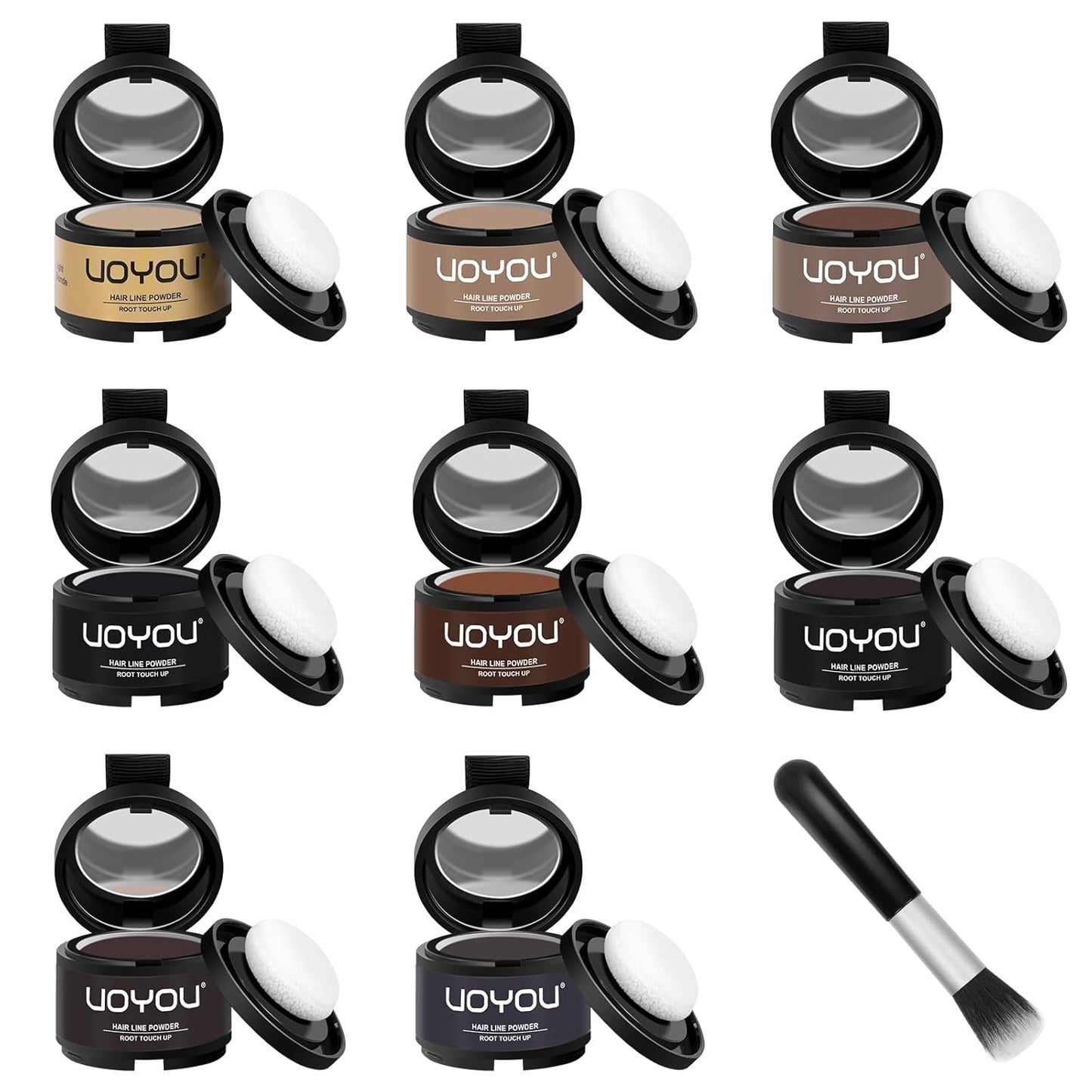 Root Touch Up Powder Instantly Conceals Hair Loss, Gray Root Cover Up Powder, Water & Sweat Resistant Hair Powder for Thinning Hair Men & Women, Includes Brush (Dark Brown, 4g Bottle with Brush)