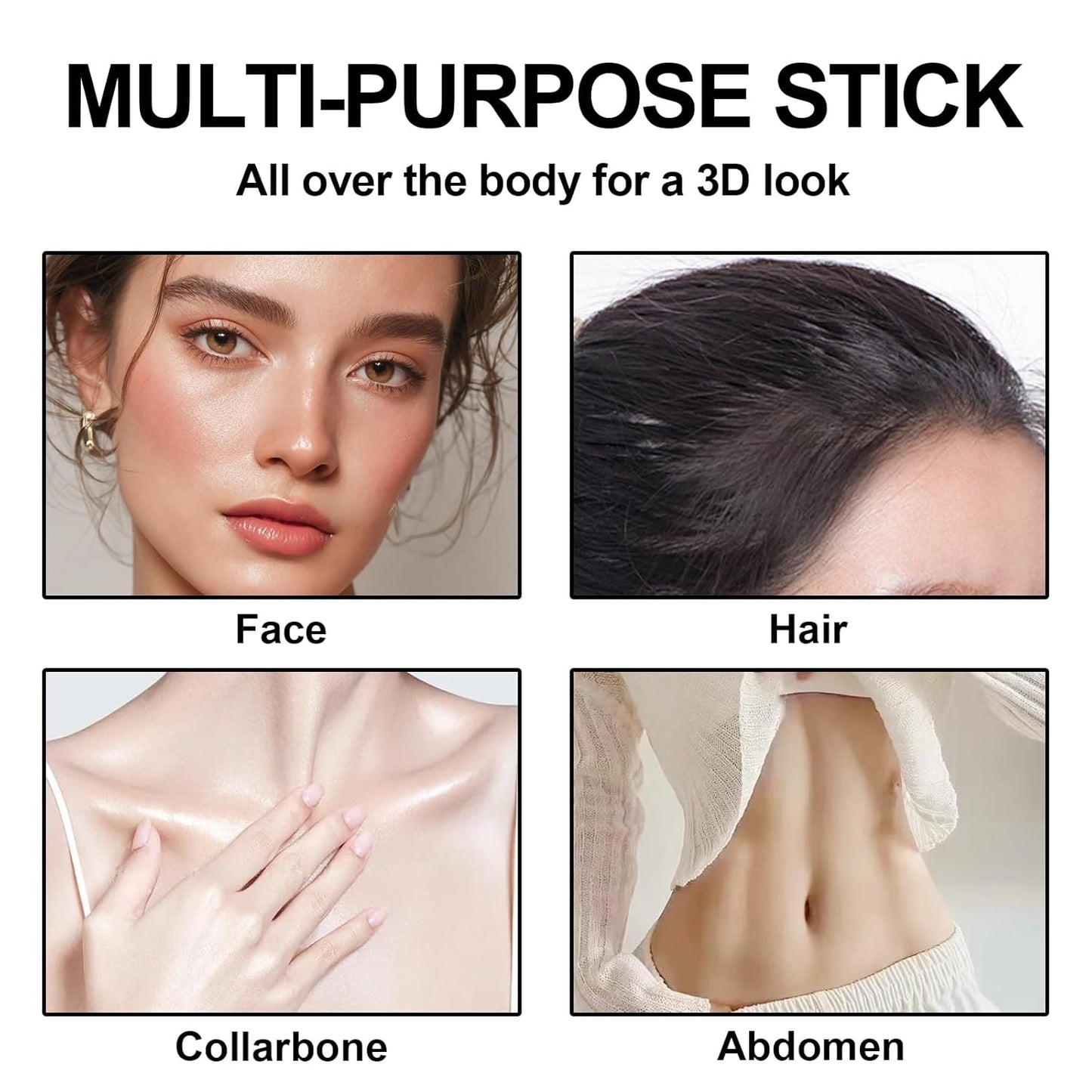 3Pcs Cream Contour Stick Makeup Kit, Shades with Highlighter, Blush and Bronzer Contour Stick for Sculpt the Cheeks, Long Lasting, Waterproof, Matte & Dewy Finish LIGHT FAIR(8+10+12)