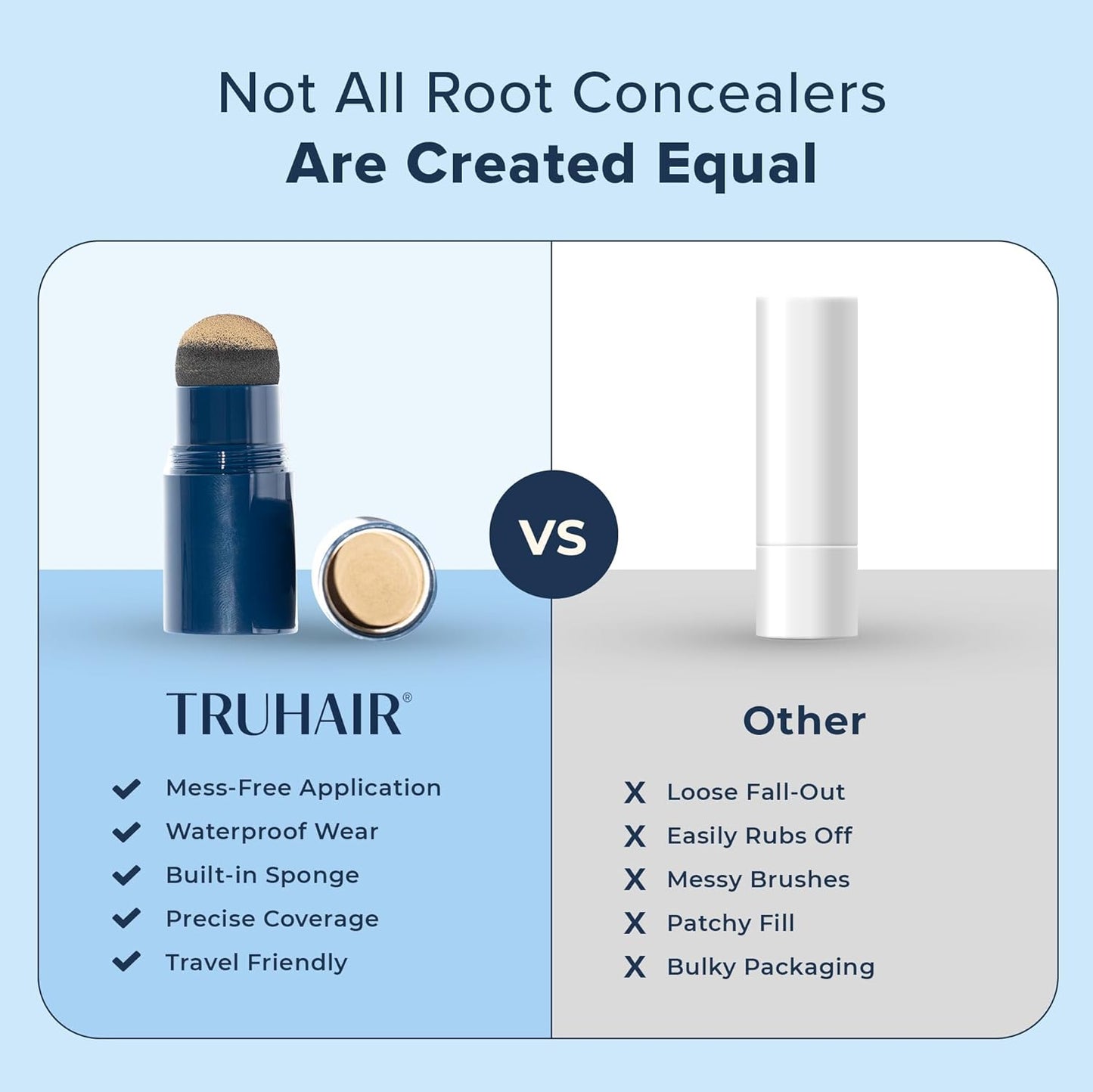 TRUHAIR Color & Conceal Waterproof Root Touch Up Hair Color Concealer - Hair Cover up for Gray Coverage and Hairline Filling - 11 Hair Colors Available (Darkest Brown)