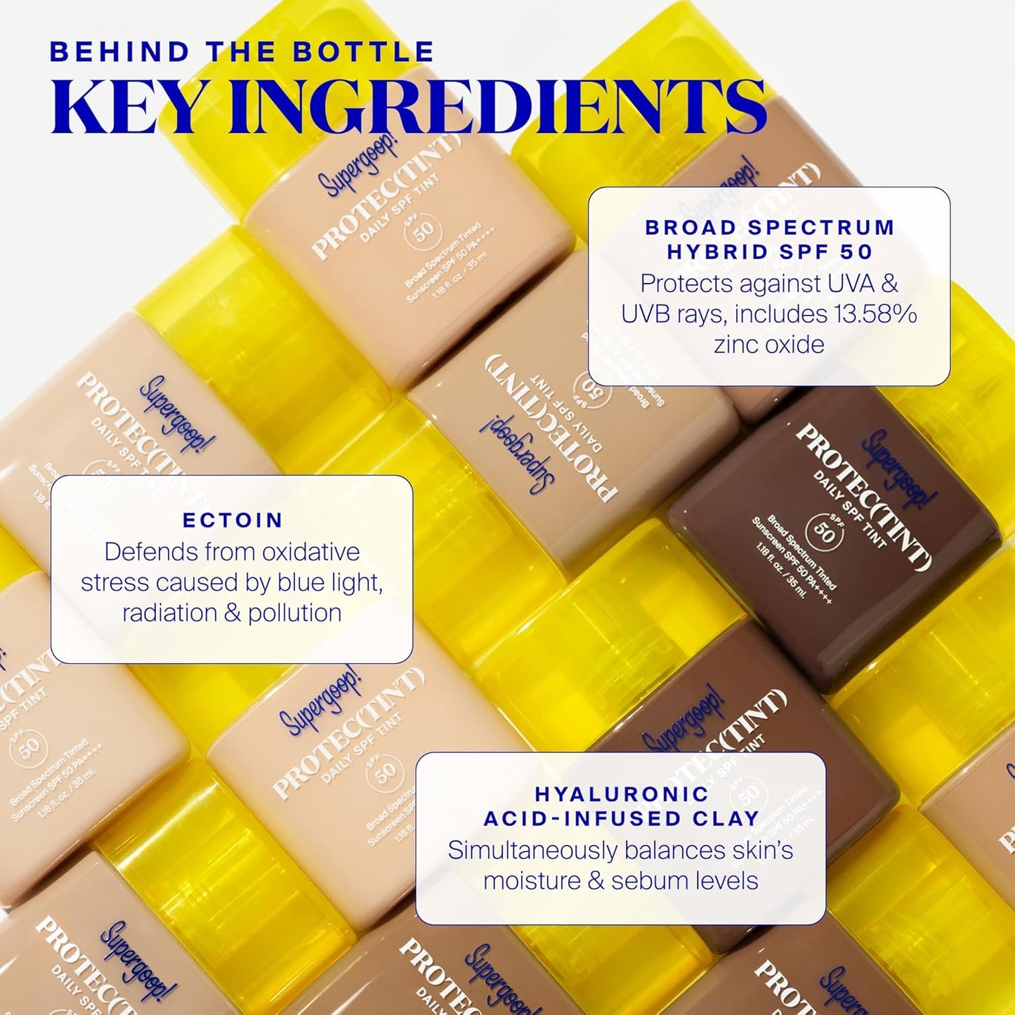 Supergoop! Protec(tint) Daily Skin Tint SPF 50 - 40W - Light, Buildable Coverage for Immediately Smooth, Even-Looking Skin - Natural Finish