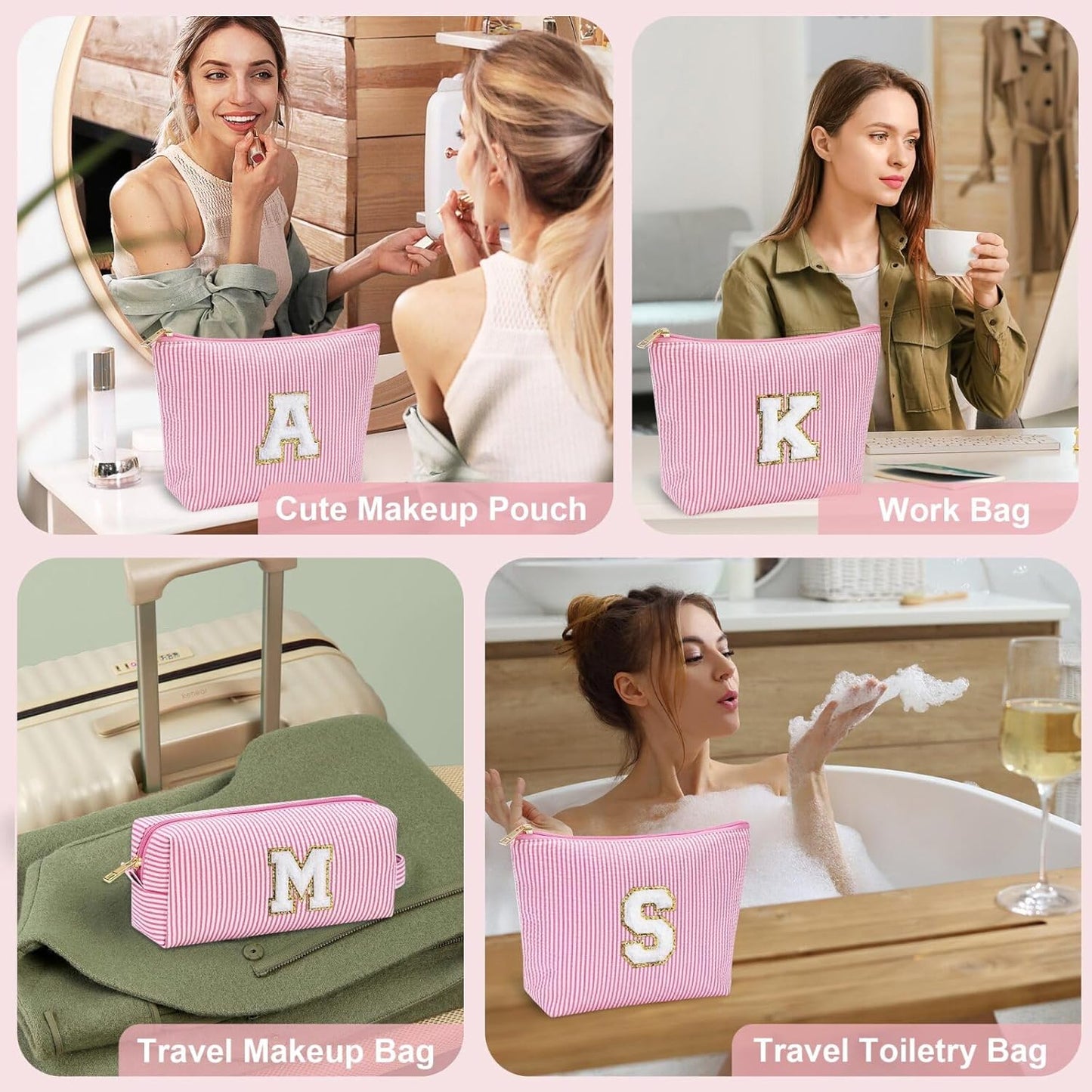 YOOLIFE Personalized Gifts for Women, Cute Travel Makeup Bag Daughter Niece Gifts Cosmetic Bag Skin Care Bag Sister Wife Friend Teacher Engagement Wedding Gifts for Women Mothers Day Thank You Gift P