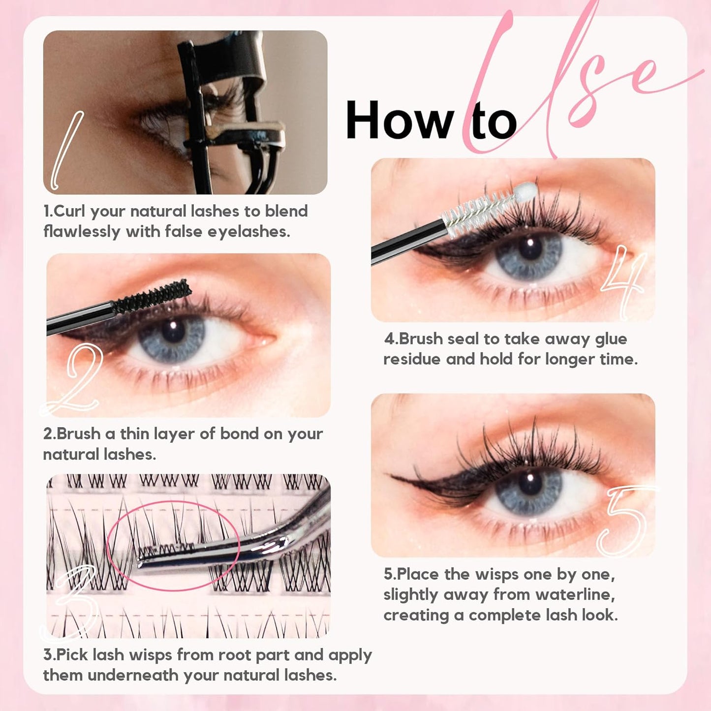 120Pcs Clear Band Lash Clusters 10-14mm Natural Look Cluster Eyelashes C Curl Resuable Invisible Band Individual Cluster Lashes(133)