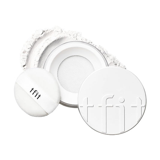 TFIT Translucent Set Finishing Powder - Sebum Control Face Loose Powder, Matte & Silky Finish, Lightweight, Long-lasting, Korean Makeup Setting Powder, 0.24 Oz. (01 White, 0.24 Oz.)