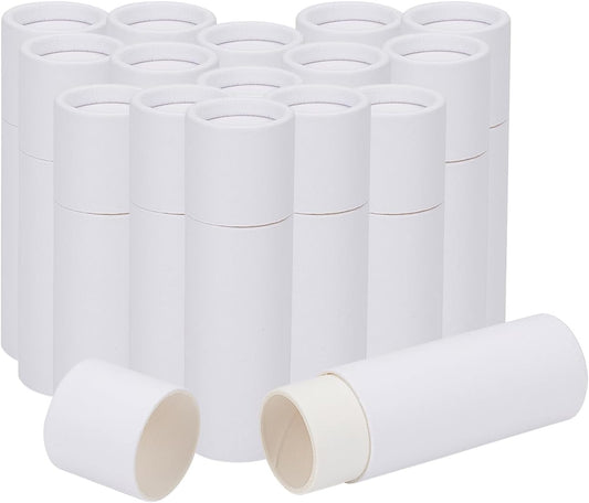 NICENEEDED 15 Pcs Kraft Paper Lipstick Tube, 0.4 Oz Paperboard Lip Balm Tubes, Cardboard Empty Deodorant Container Solid Perfume Tube Cosmetic Box for DIY Chapstick Deodorant Crayon