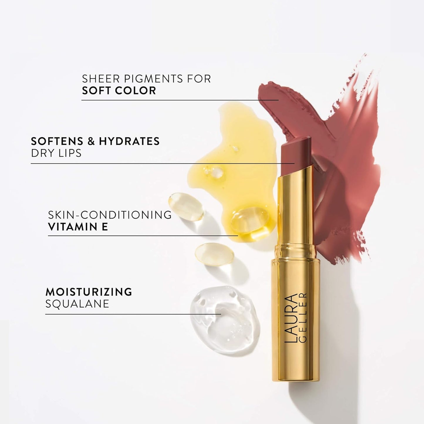 LAURA GELLER NEW YORK Jelly Balm Moisturizing Tinted Lip Balm - A Latte Love - Hydrating Vitamin E - Semi-Shine Finish