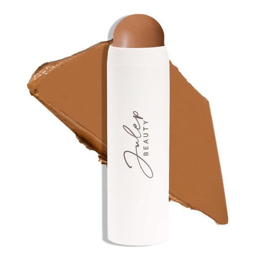 Julep Skip the Brush Cream to Powder Bronzer & Contour Stick - In Paradise Darker skin tones - Long Lasting Blendable and Buildable Color -Multi-Use 2-in-1 Blush and Lip Makeup Stick
