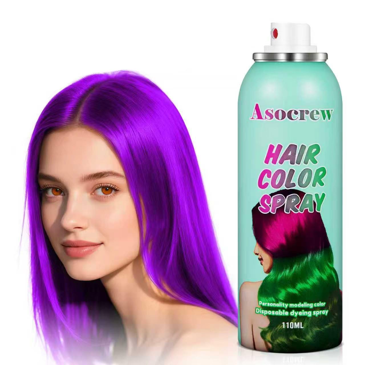 Purple Hair Spray,Hair Color Spray Dye,Temporary Hair Color Spray for Kids Women,Color Hair Spray Pomades,Washable Hair Coloring Natural Hair Dye for Party,Halloween,Cosplay(Purple)