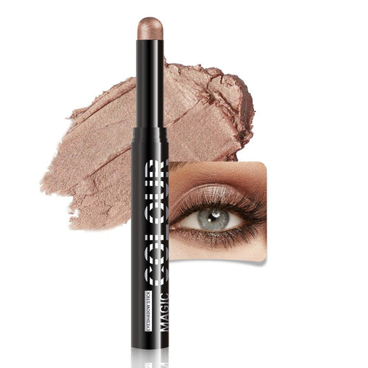 Nuetral Nude Shimmer Cream Eye Shadow Stick Makeup for Women, Bonze Nude Shimmer Matte Eye Shadow Brightener Stick for Eyes, Waterproof Eyeshadow Pencil Applicator Blendable for Eye Highlight 07