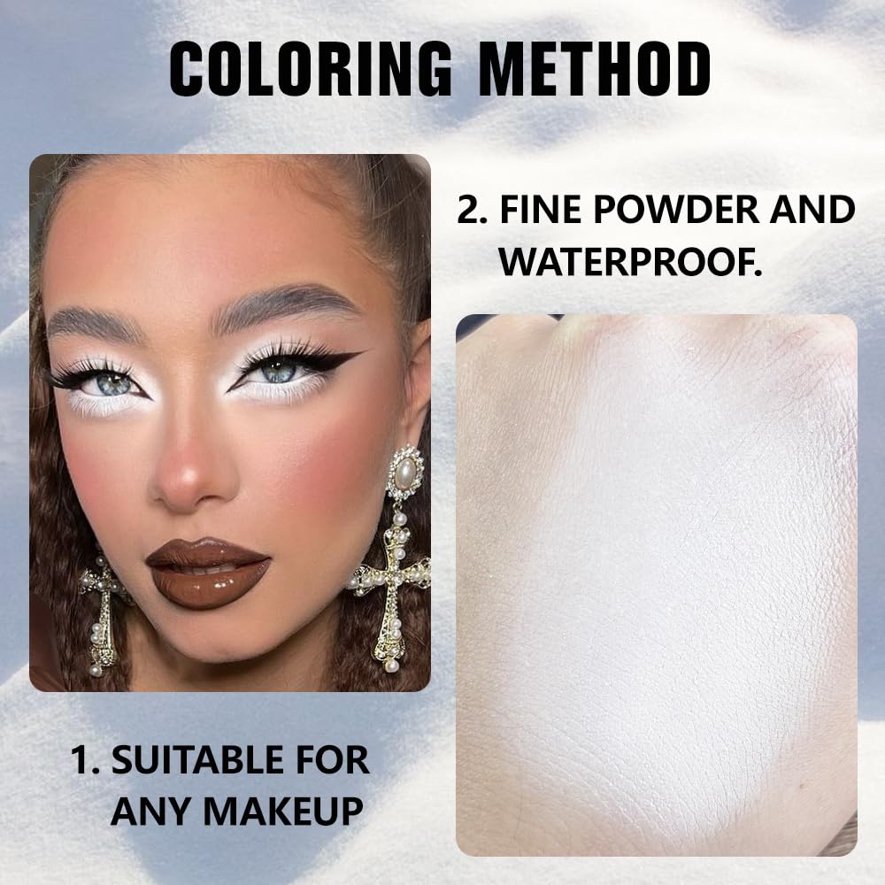 Buildable Matte Eyeshadow Makeup Palette Single - White Shades | Creamy Pressed Powder for Easy Blending | Mini Travel Palette for Women | Everyday Natural Eye Makeup