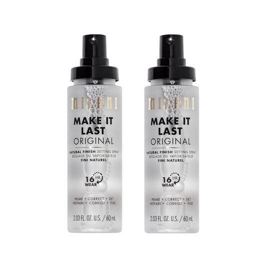 Milani Setting Spray + Primer, Make It Last Original - Natural Finish with Niacinamide for Hydration, Setting Spray for Makeup and Face Primer, 3-in-1 Prime + Hydrate + Set, 2.03 Fl. Oz - 2 Pack