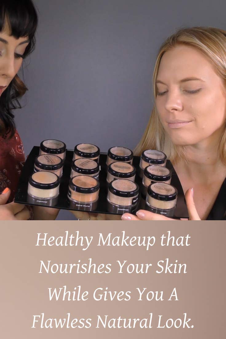 Mineral Face Powder Foundation Makeup. Natural Full Coverage Loose Foundation with Vitamin and Green Tea. Made in USA