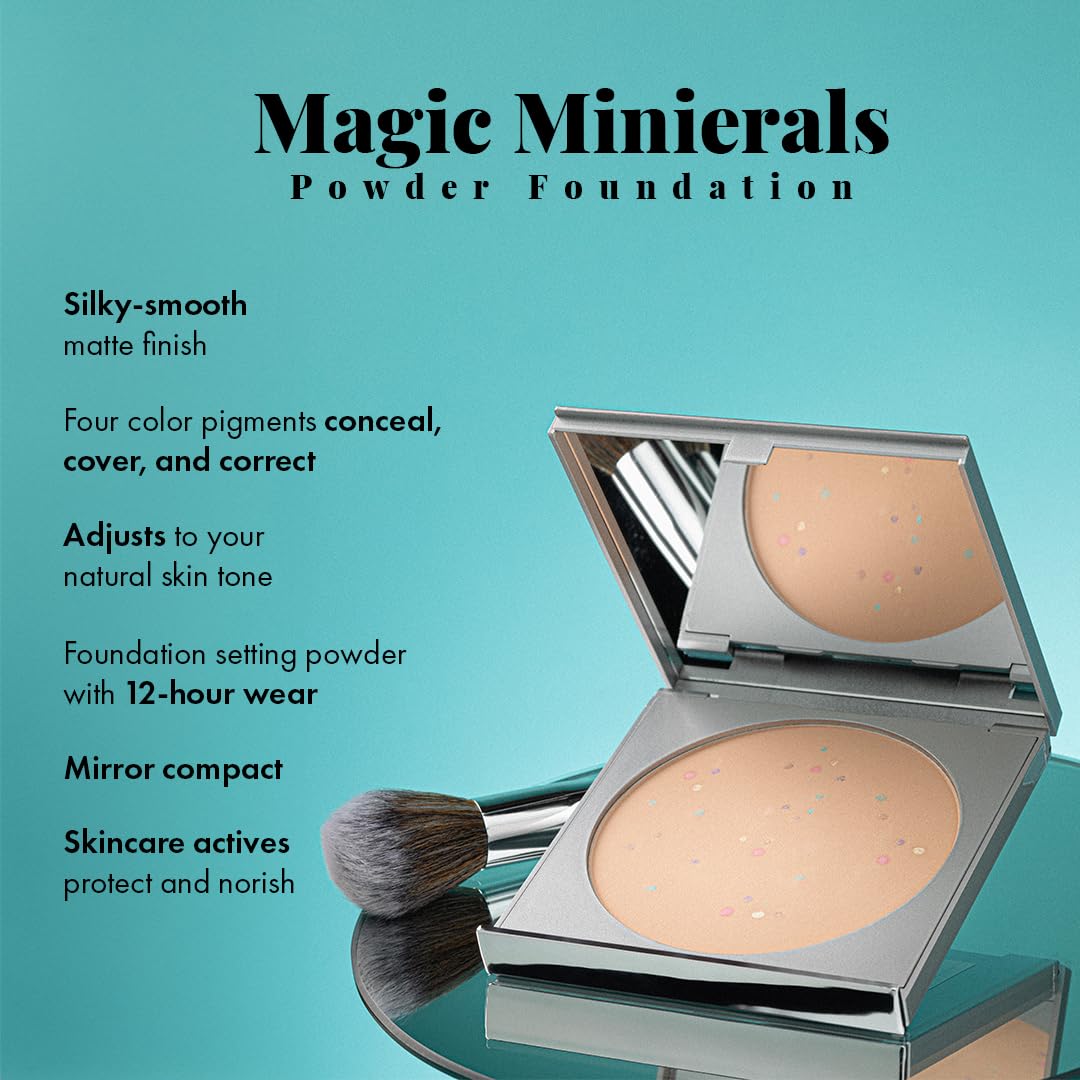 Magic Minerals by Jerome Alexander Jumbo Size Mineral Powder Foundation with Color Correctors, Antioxidant Skincare Formula (Medium Dark)