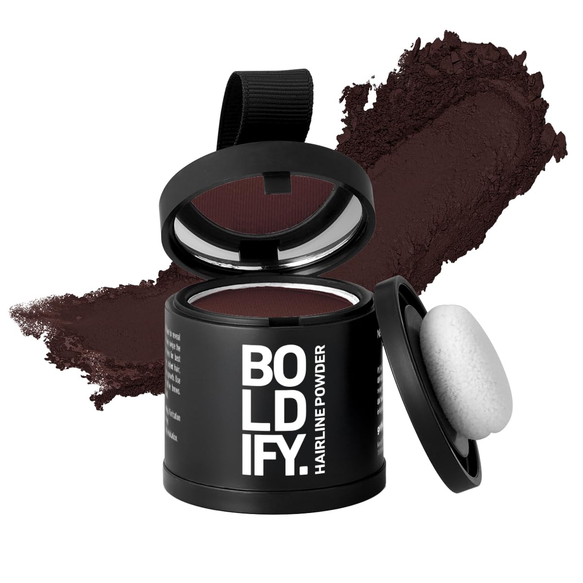 BOLDIFY Hairline Powder (LARGE, 10g) - Root Touch Up Hair Color for Gray Coverage - Bald Spot Concealing Hair Powder for Women & Men - 48-Hour Stain-Proof - Dark Auburn