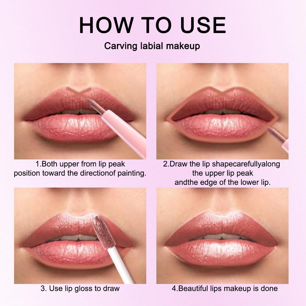 Kaely 2-in-1 Bronze Gold Metallic Lipstick and Lip Liner, Shimmer Liquid Metallic Lipsticks for Women, Glitter Lip Gloss Stain Long Lasting Waterproof Smudge Proof 24 Hour, Vegan Makeup, 14