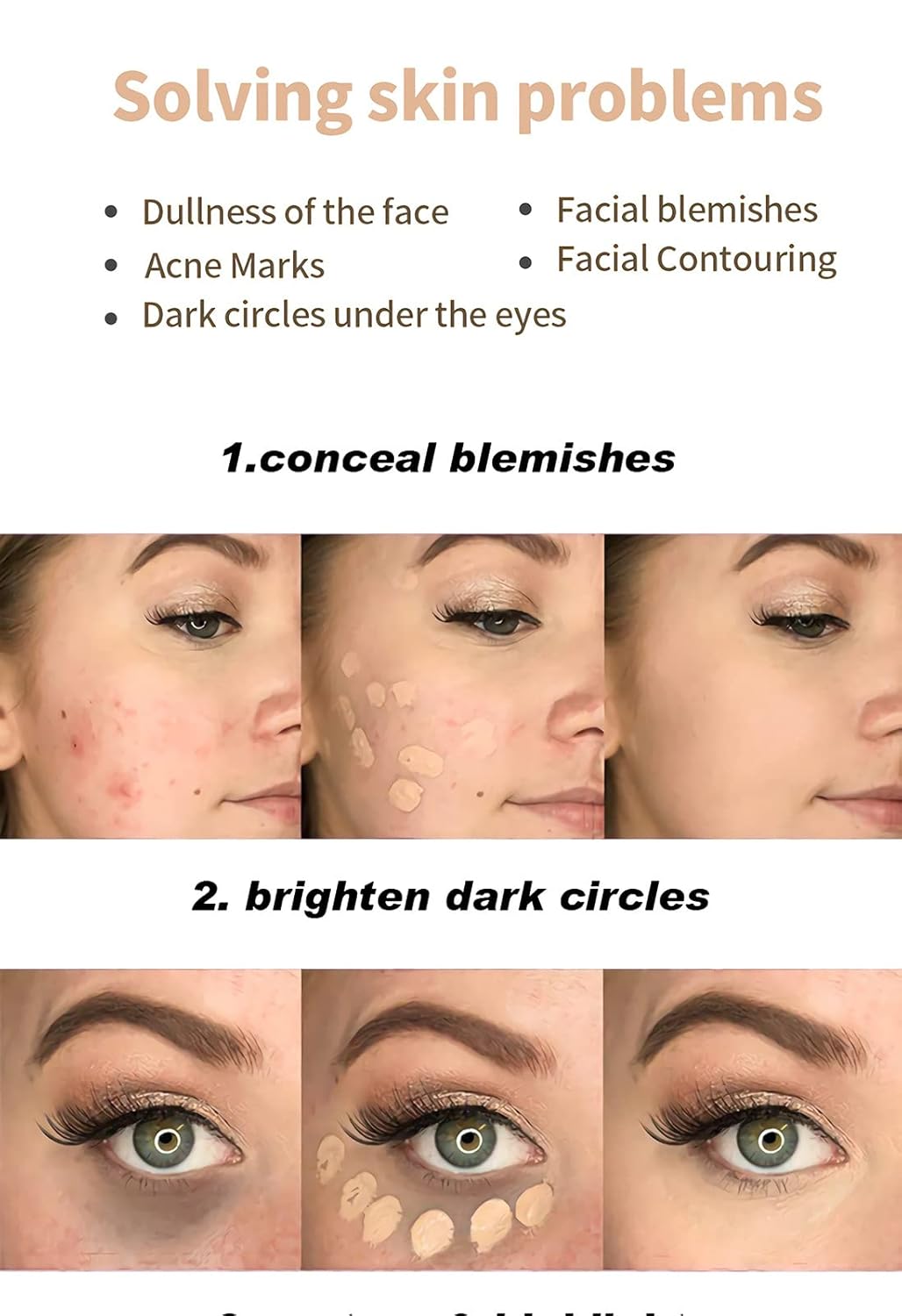 12 Color Correcting Concealer Palette, Cream Color Corrector Contour Makeup Palette，Contouring Foundation Highlighting Concealer Palette for Conceals Dark Circles, Redness, Acne, Blemish