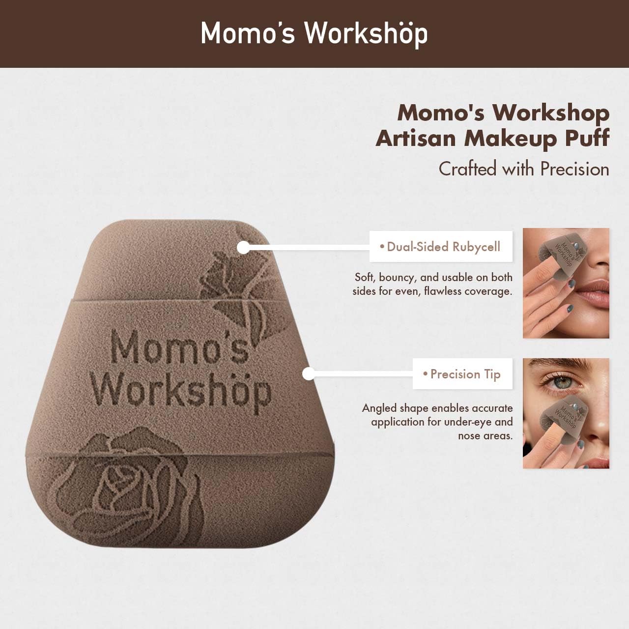 Mini Trapezoidal Makeup Sponge Set,Dual-Use Mini Rubycell Sponge for Foundation/Concealer/Blush,Soft, Even Application for Liquid & Cream Products,3pcs Mini Concealer Puffs & Storage Case