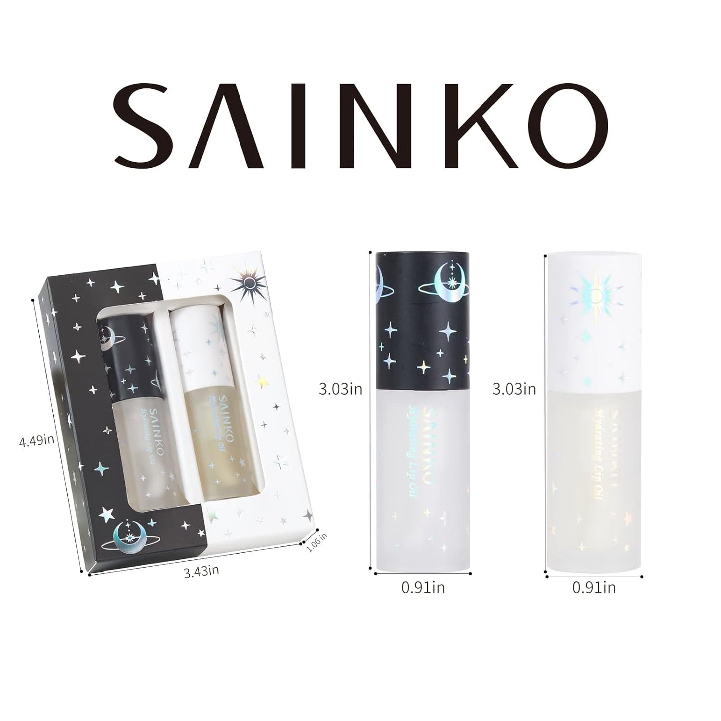 DAY&NIGHT LIP OIL SET, Natural Coconut Lip Plumper & Coffee Lip Care Serum,Hydrating Lip Plumper Gloss (3ml*2)