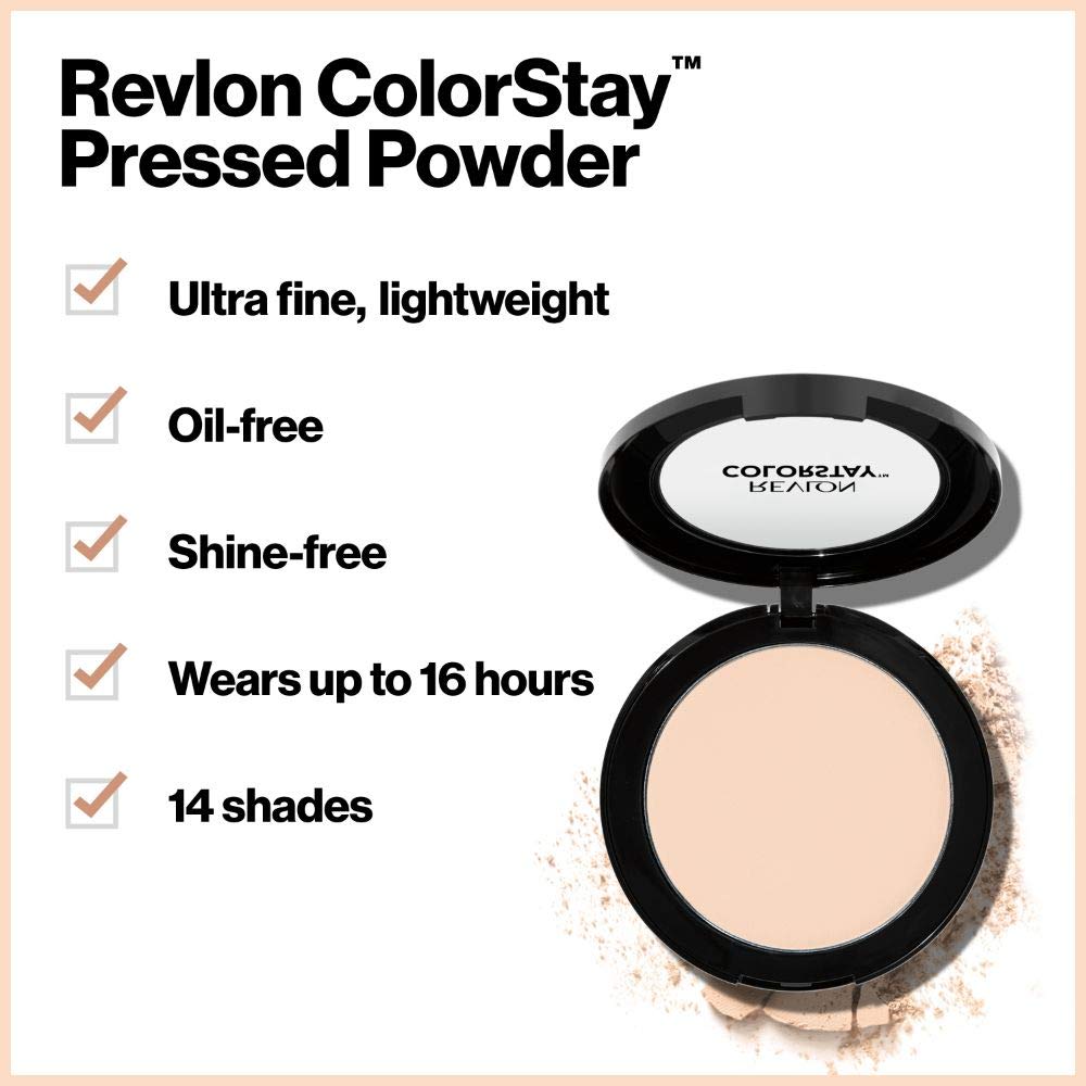 Revlon Powder Foundation, ColorStay Face Makeup, Longwearing, Oil Free-Fragrance Free, Noncomedogenic, Cappuccino (410)