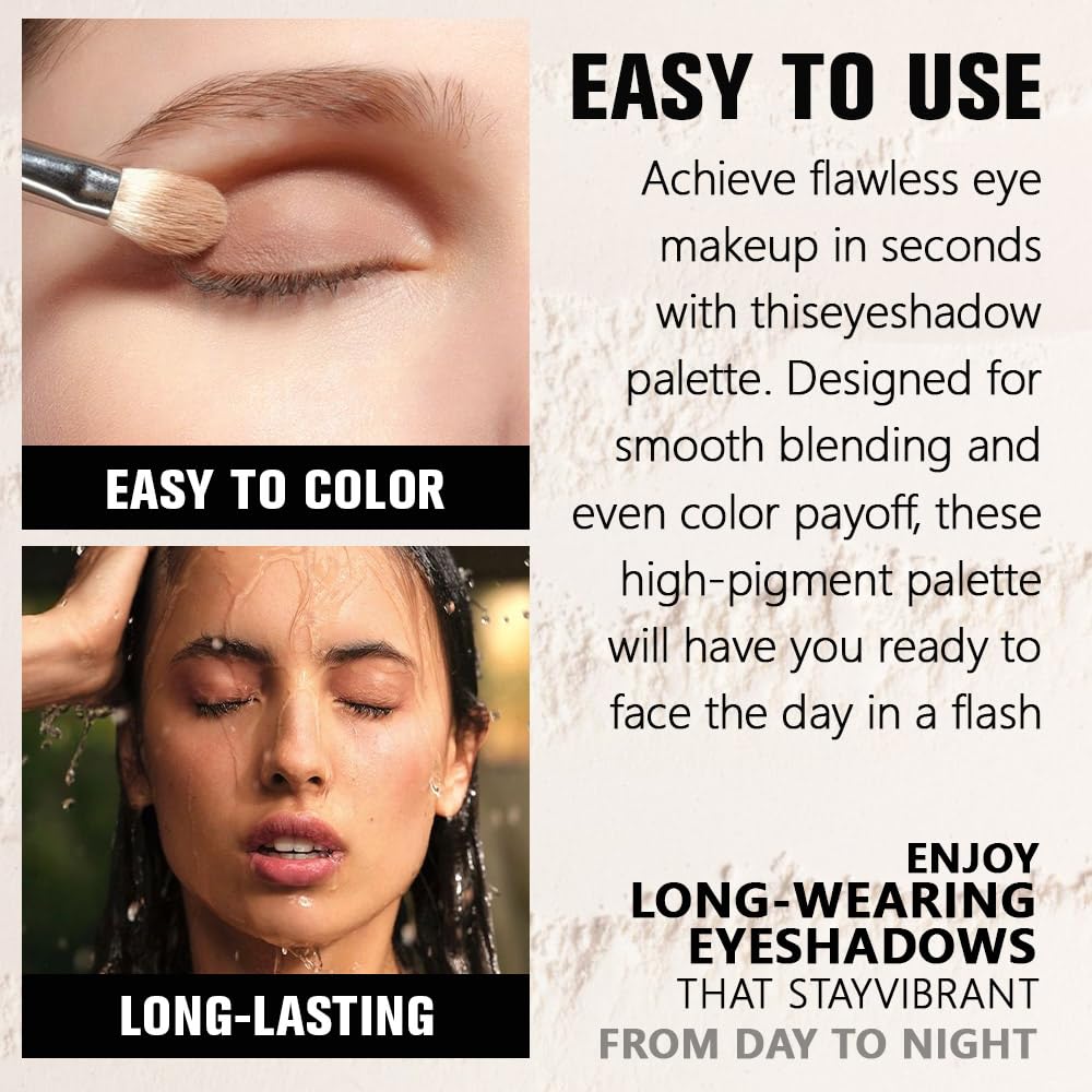 White Matte Eyeshadow Palette for Women, Single Monochrome Eye Shadow Makeup, Shiny Pressed Powder, Blendable Natural sombras para ojos, Holographic,Vegan,Travel -26