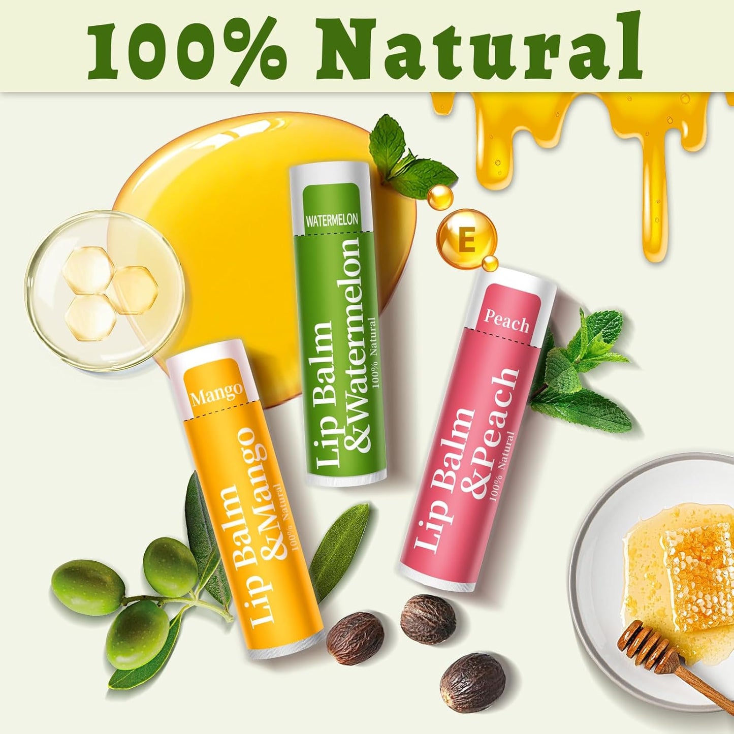 126 Pcs Lip Balm Bulk, 12 Flavored Pack of Lip Balms Pack Natural Moisturising Organic Lip Balm Set for Cracked Lips, Bulk Gifts Stocking Stuffers Party Favors(4.2g/0.15oz)