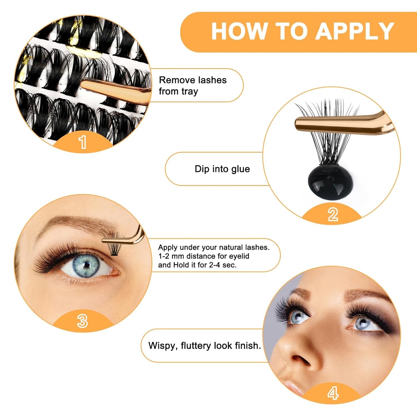 B&Q Lash Clusters 280PCS Eyelash Clusters, 40 50 C 9-16MIX Individual Lash Comfortable Eyelash Extension, Classic Look Pestañas Postizas (4050D-C)