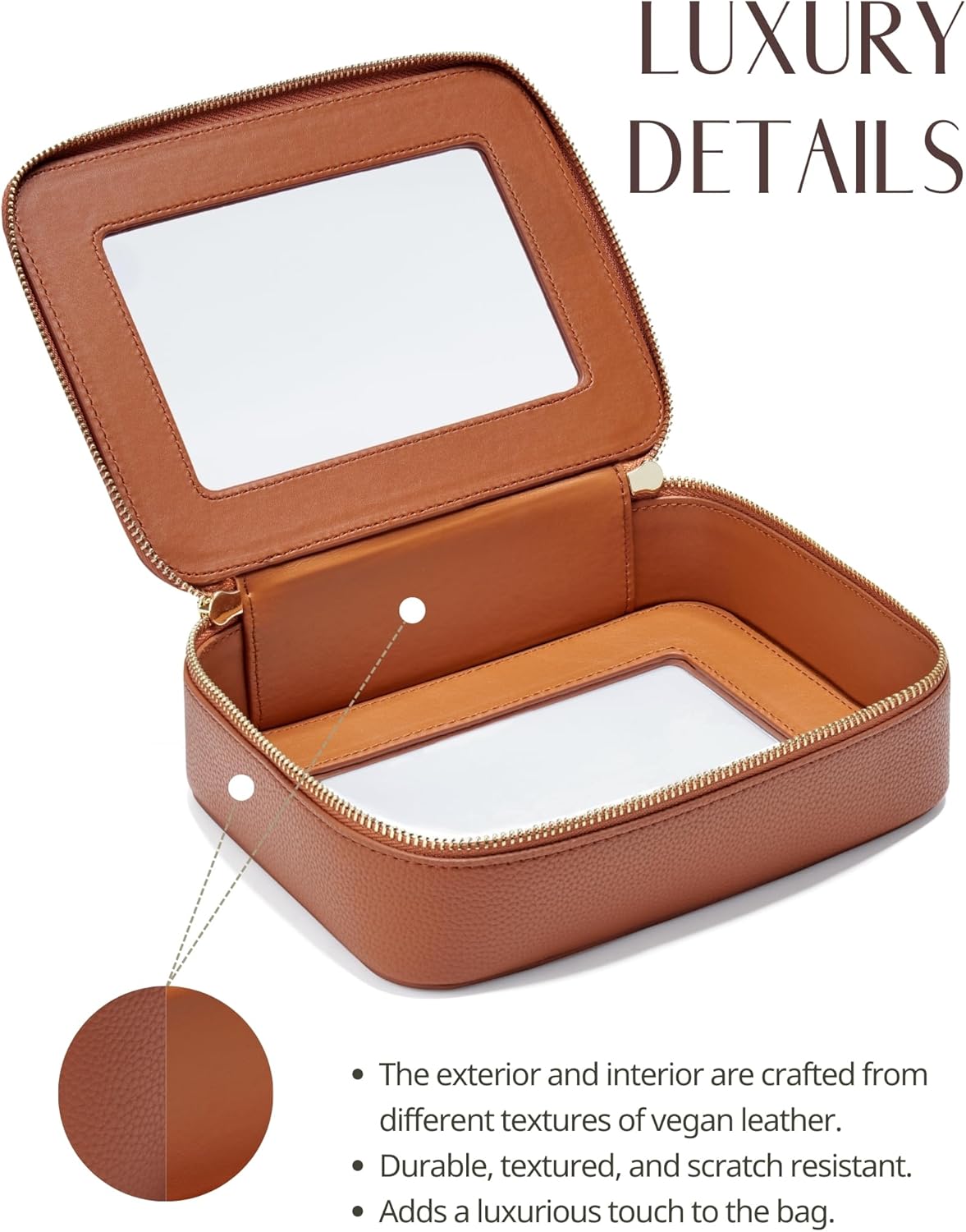 Popvibe Clear Makeup Bag Travel Cosmetic Case Transparent Toiletry Bag with Zipper, Portable Make Up Organizer Traveling Compact Car Bag for Essentials