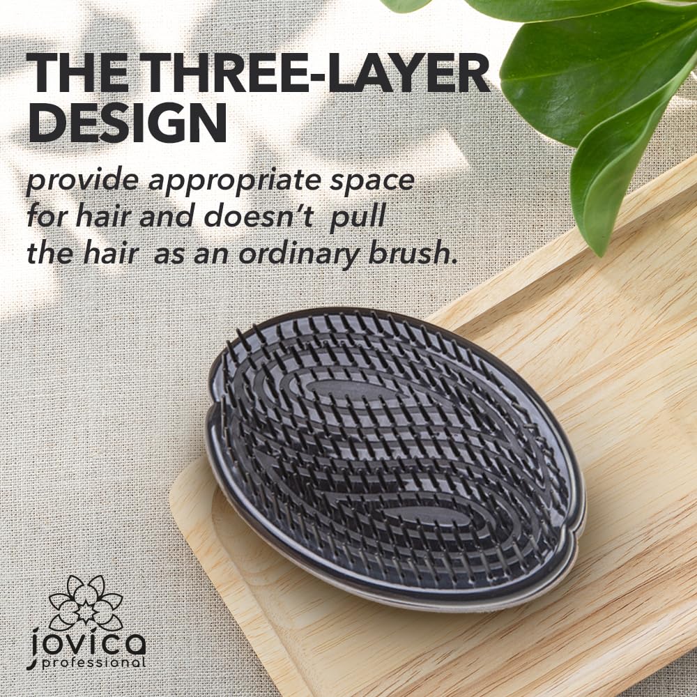 Jovica Coffee Detangler Hair Brush for Curly and All Hair Types, suitable for Wet and Dry Usage