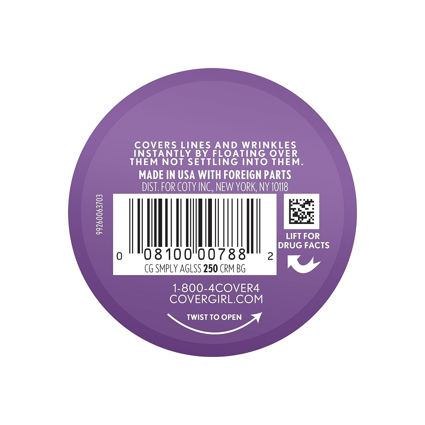 COVERGIRL Simply Ageless Instant Wrinkle Defying Foundation, SPF 28, Hyaluronic Complex & Vitamin C - 250 Creamy Beige, Pack of 1