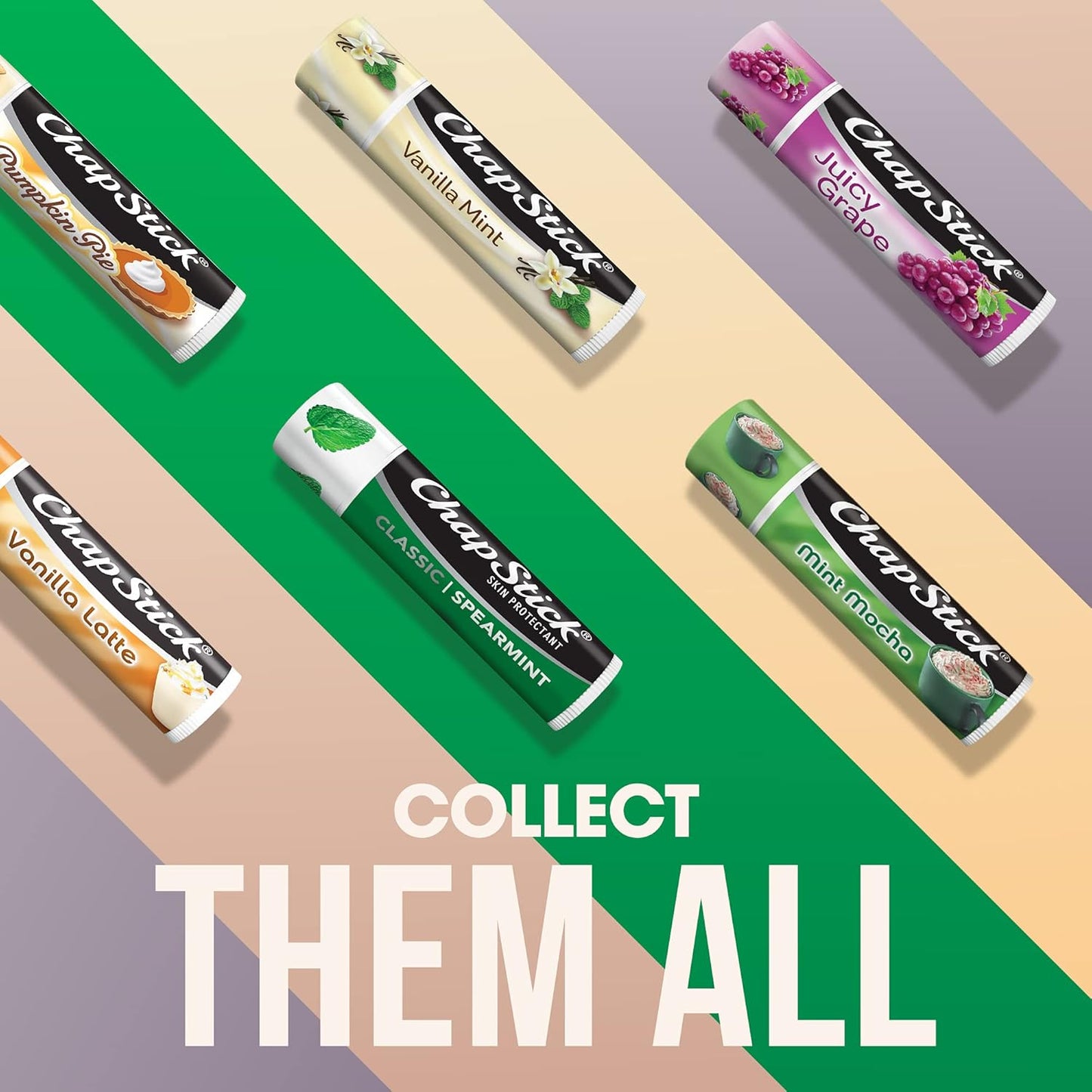 ChapStick Bulk Lip Balm, Classic Spearmint 12-Pack – Cool & Refreshing Lip Moisturizer for Dry Lips, 0.15 Oz Ea