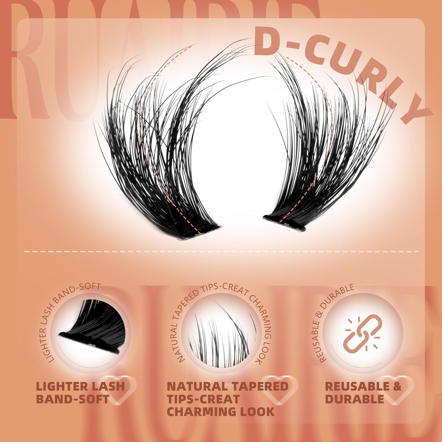 Ruairie Lash Clusters Wispy Eyelash Clusters Eyelash Extension 200D Volume Cluster Lashes 8-16MM Individual Lashes Extensions 216pcs Thick D-Curly Eye Lash Cluster