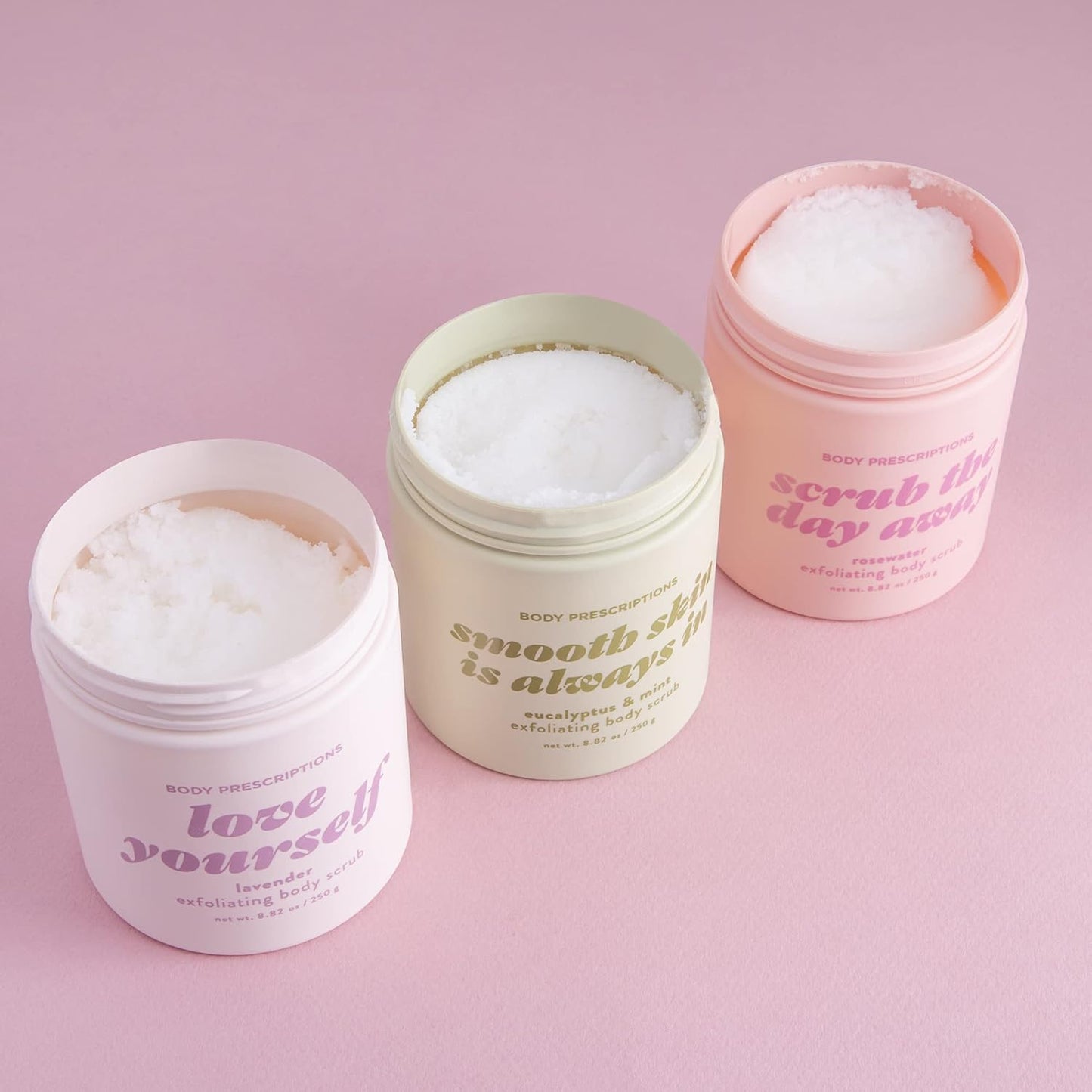 Body Prescriptions Exfoliating Body Scrub – Body Cleanser for Nourished, Ultra-Smooth Skin, Lavender, Rosewater, Eucalyptus & Mint