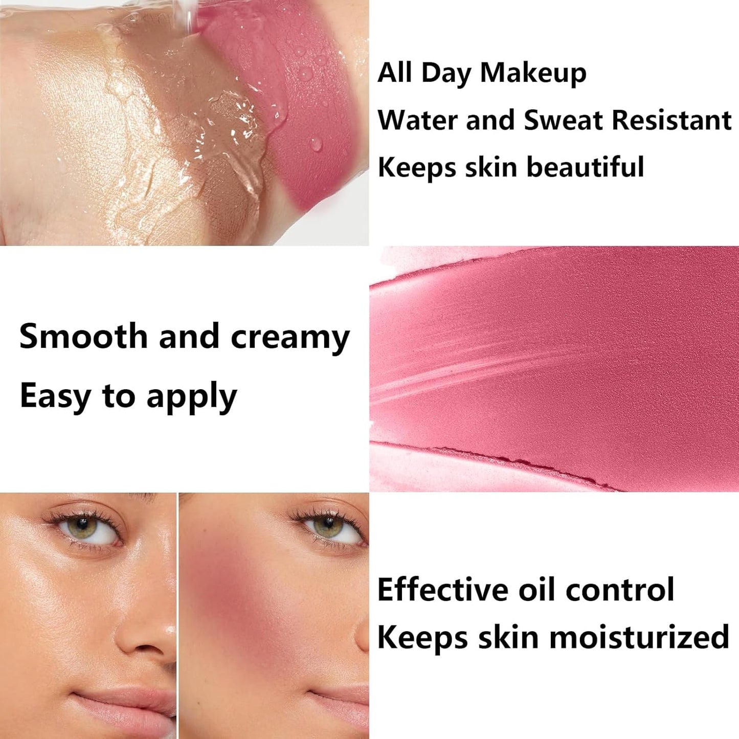 3Pcs Cream Contour Stick Makeup Kit, Shades with Highlighter, Blush and Bronzer Contour Stick for Sculpt the Cheeks, Long Lasting, Waterproof, Matte & Dewy Finish LIGHT FAIR(8+10+12)