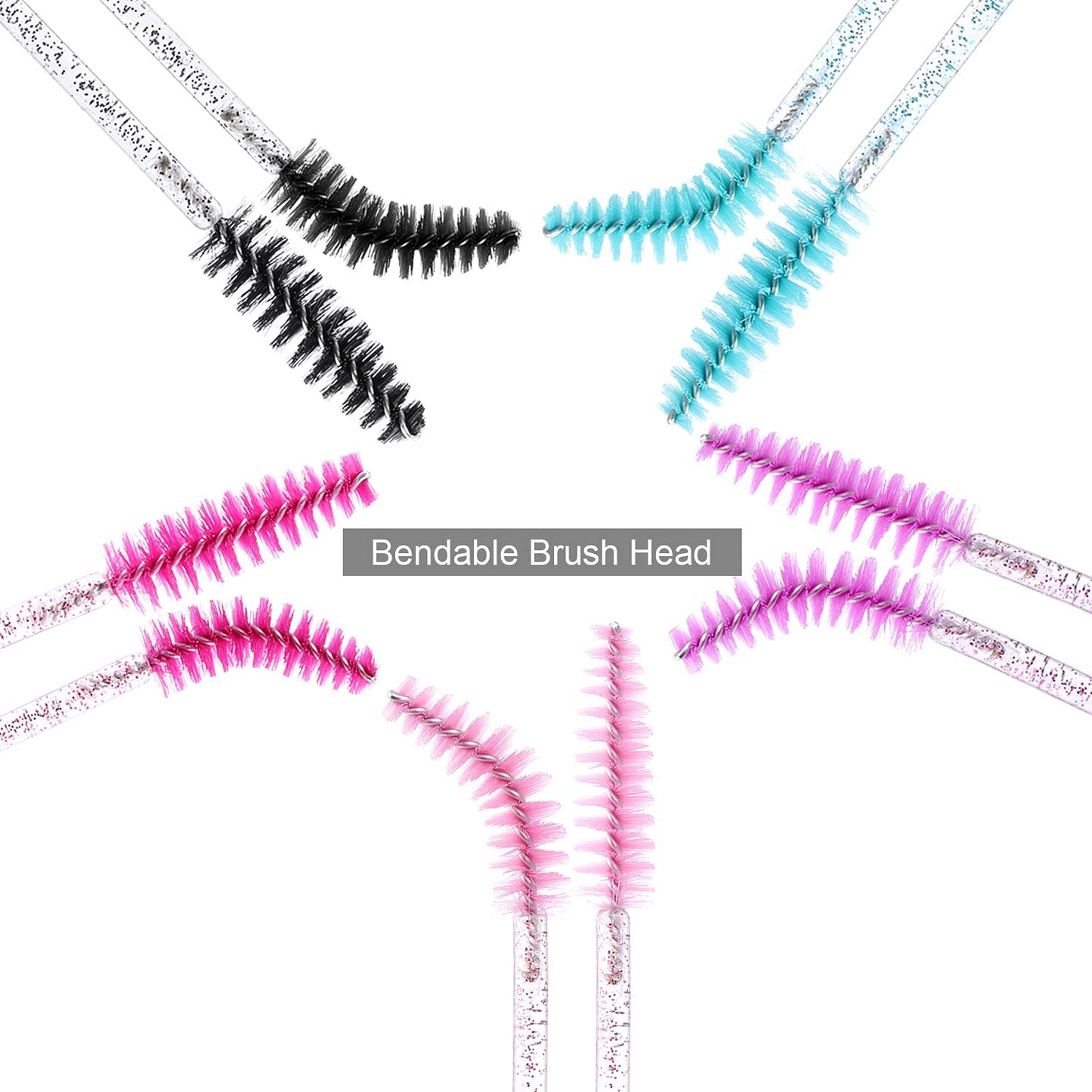 Tbestmax 2000 Disposable Mascara Wands Eyelash Brush Spoolies for Eyebrow Eye Lash Extension Colorful