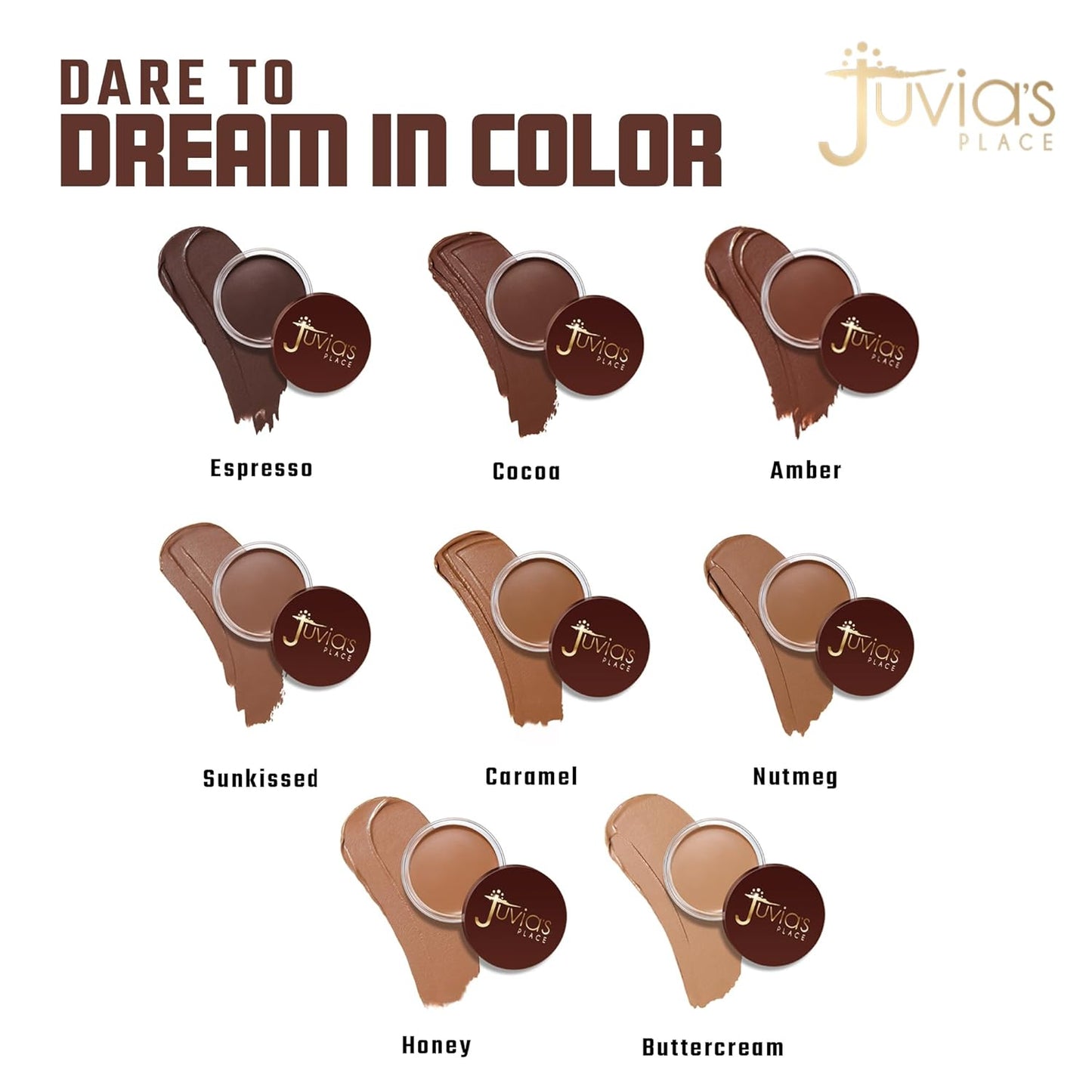 Juvia's Place Bronzed Cream Bronzer Espresso - Creamy Bronzing Makeup Beauty Glow Sun Kissed Cheek Shimmer Contour Long Lasting Finish Pigmented Bronze Light Buildable Blendable
