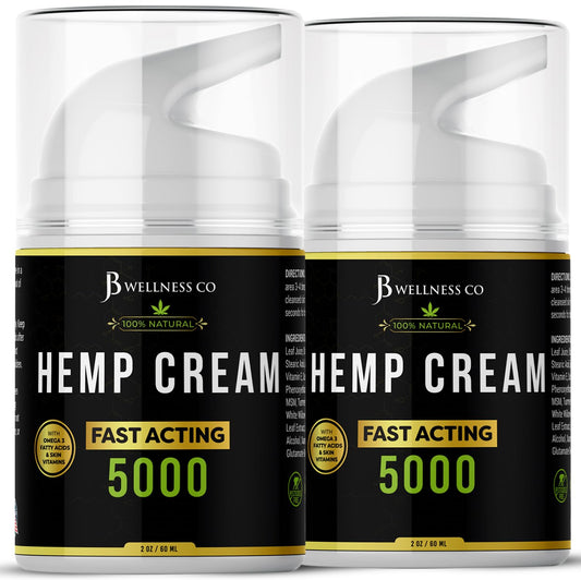 [2-PACK] Premium Hemp Cream -4oz- Hemp Extract Cream - Sore Muscles, Knees, Joints, and Lower Back- Made in USA [2-PACK]