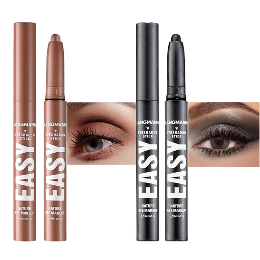 Jolilab Eyeshadow Stick Set, 2 Colors Matte Professional Bright-Colored Contouring and Highlight Eyeshadow Stick, Cream Waterproof Long Lasting High Pigmented Eye Shadow(2, 05+23 2pcs)