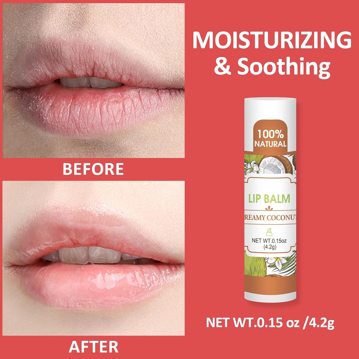 16 Pack Lip Balm, Natural Lip Balm Bulk with Vitamin E and Coconut Oil, Bulk Moisturizing Lip Balms for Dry Lips-16 Flavors