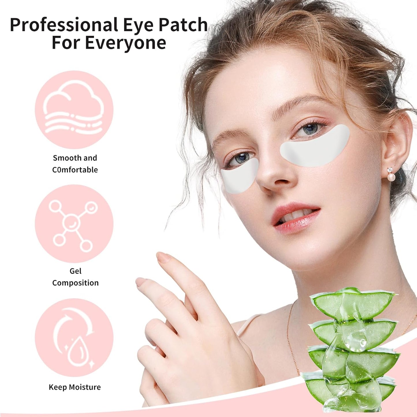 100Pairs Eyelash Extension Gel Patches Kit Natural Hydrogel, Lash Gel Pads for Beauty Makeup Mask Kit Supplies Eye Mask Pads Beauty Tools (Gold)