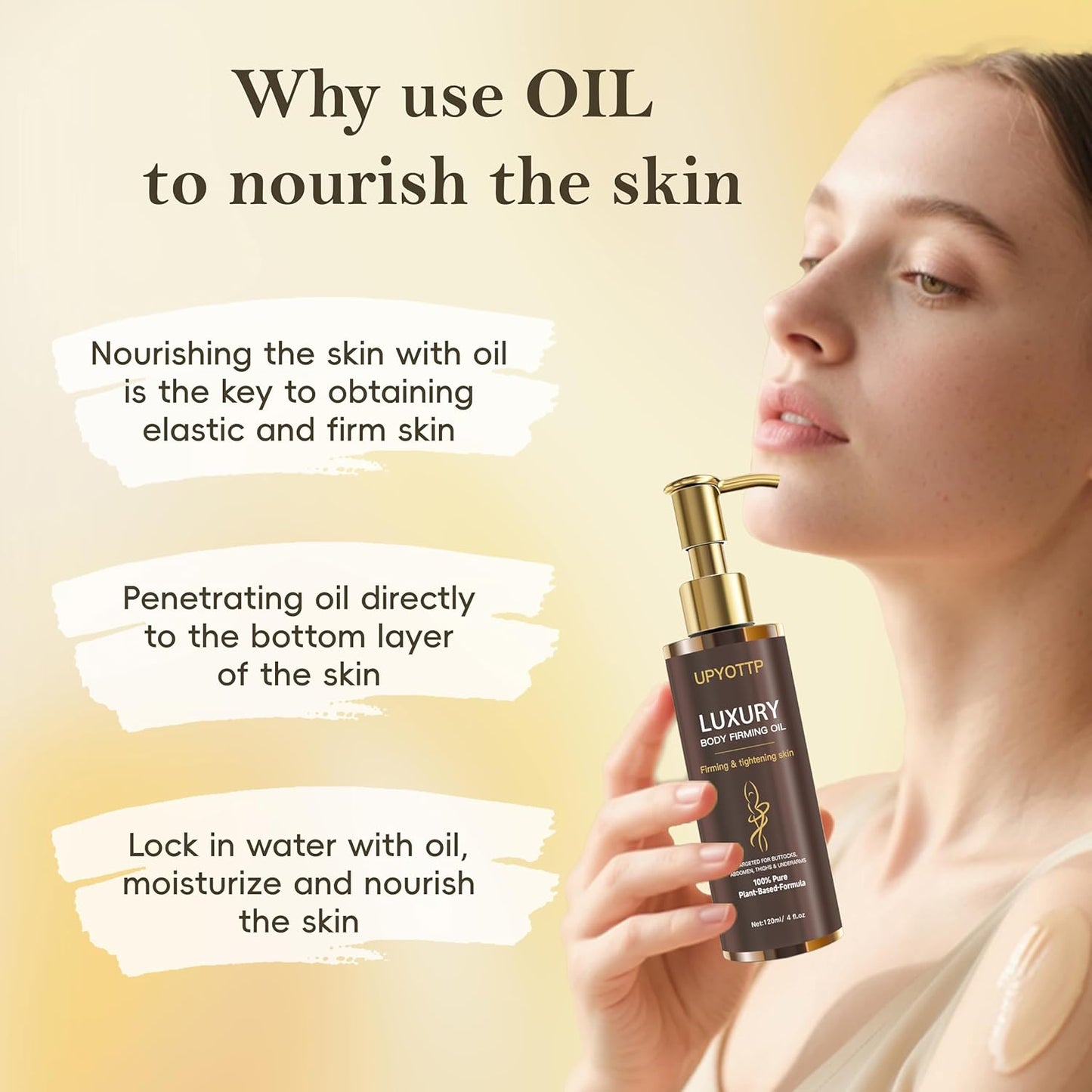 Magic Body Firming Oil, Luxury Body Oil for Skin Firm Tighten, Hydrating & Nourishing Dry Skin-With Jojoba,Vitamin E and Camellia Oil Natural Ingredent(4.06 FL OZ)