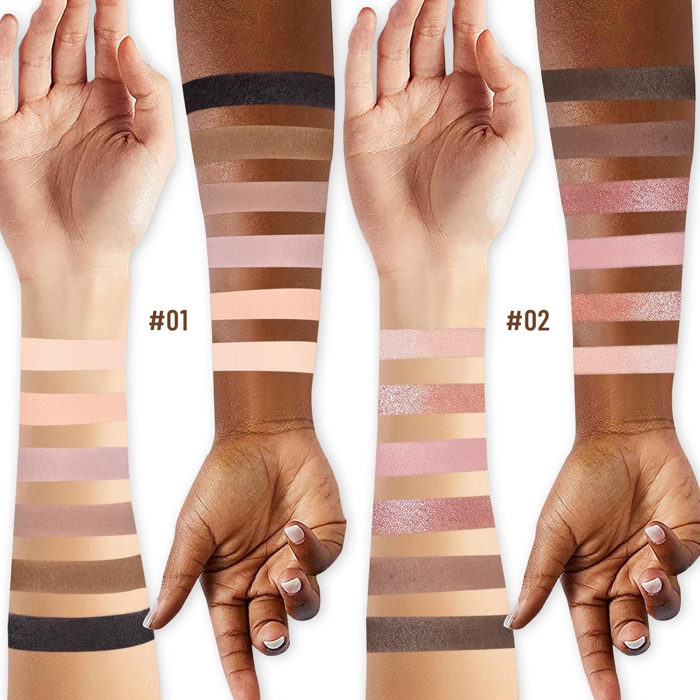 2PCS 6 Colors Mini Eyeshadow Palette Makeup with Brush Set Neutral Nude Eye Shadow Pink & Brown Matte Shimmer Make Up Pallet with Mirror Highly Pigmented Travel Size Gift Kit