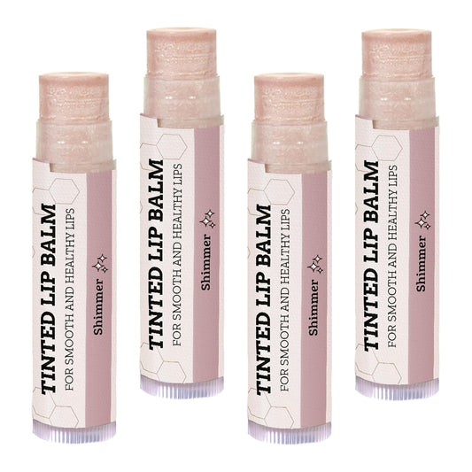Earth's Daughter Tinted Lip Balm Shimmer 4 Pack, Beeswax, Coconut Oil, Cocoa Butter, Vitamin E, Moisturize and Beautify, Paraben Free