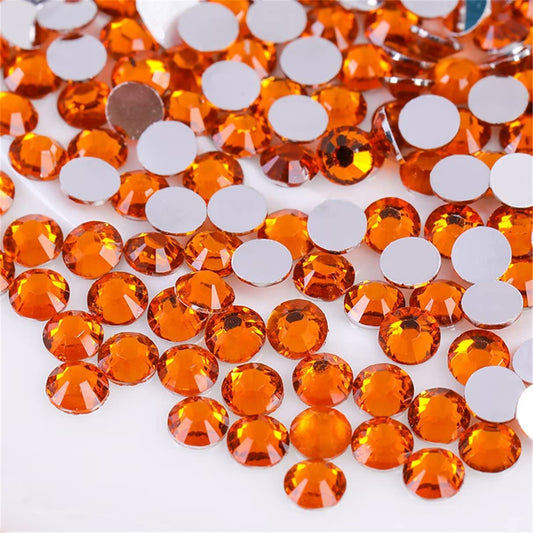 1000 Pieces SS20 5mm Flatback Rhinestones Clear Glass Round Gems Crystals for Nail Art DIY Crafts Clothes Shoes Bags （Orange）