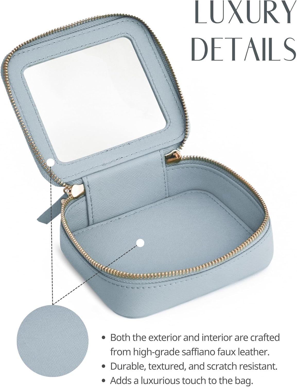 Popvibe Clear Makeup Bag Travel Cosmetic Case Transparent Toiletry Bag with Zipper, Portable Make Up Organizer Traveling Compact Car Bag for Essentials