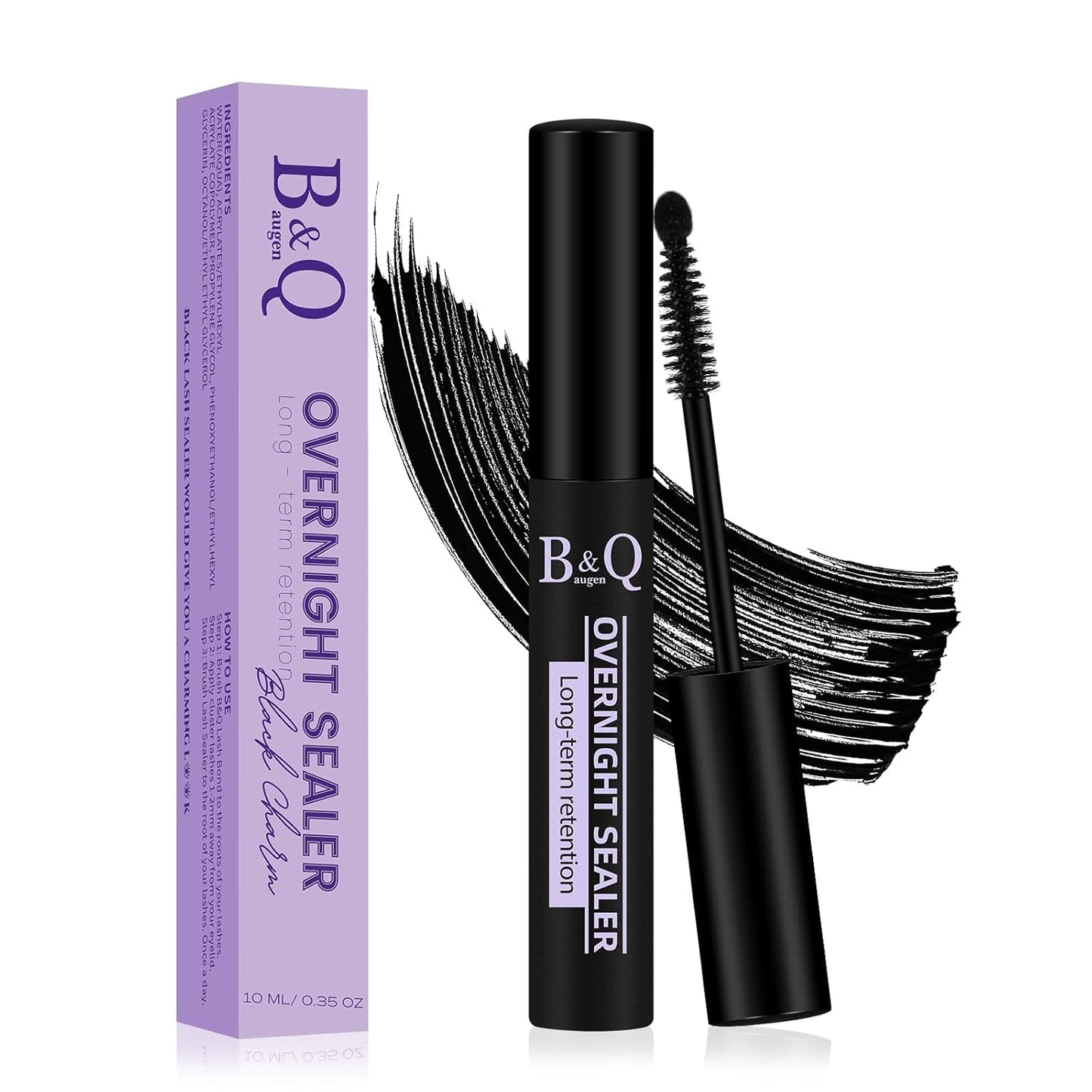 B&Qaugen Lash Seal 10ml Overnighter Lash Sealer for Eyelash Extension Lash Sealant Lash Extension Sealant for Lash Clusters Coating Long-Lasting Lash Overnight Sealer for Eyelash Clusters (Black,10ml)