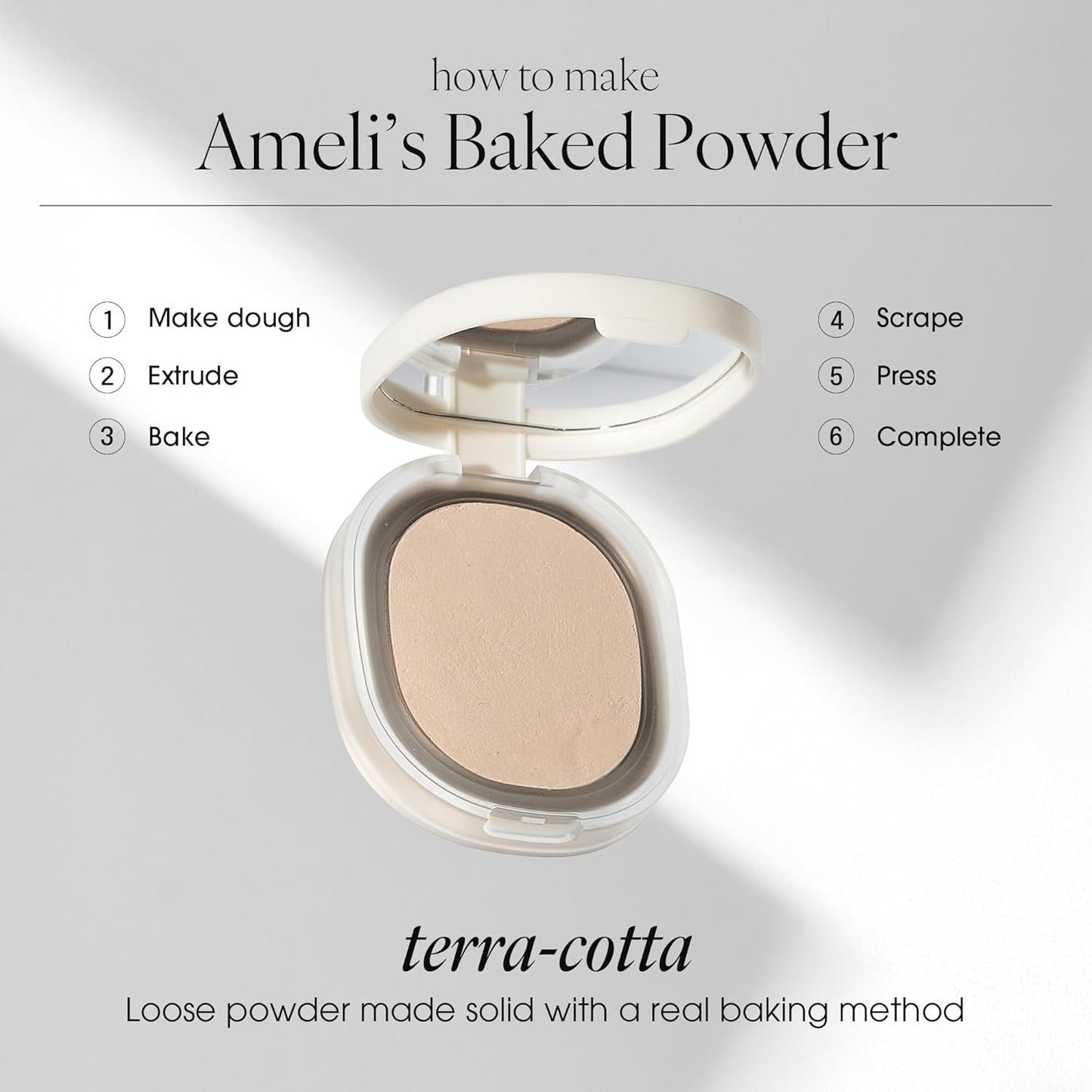 BAKED POWDER 001 NATURAL BEIGE, Terra-Cotta Facial Powder, Crease-free, Smudge Free & Weightless Setting powder (6.2g, 0.014 oz.)
